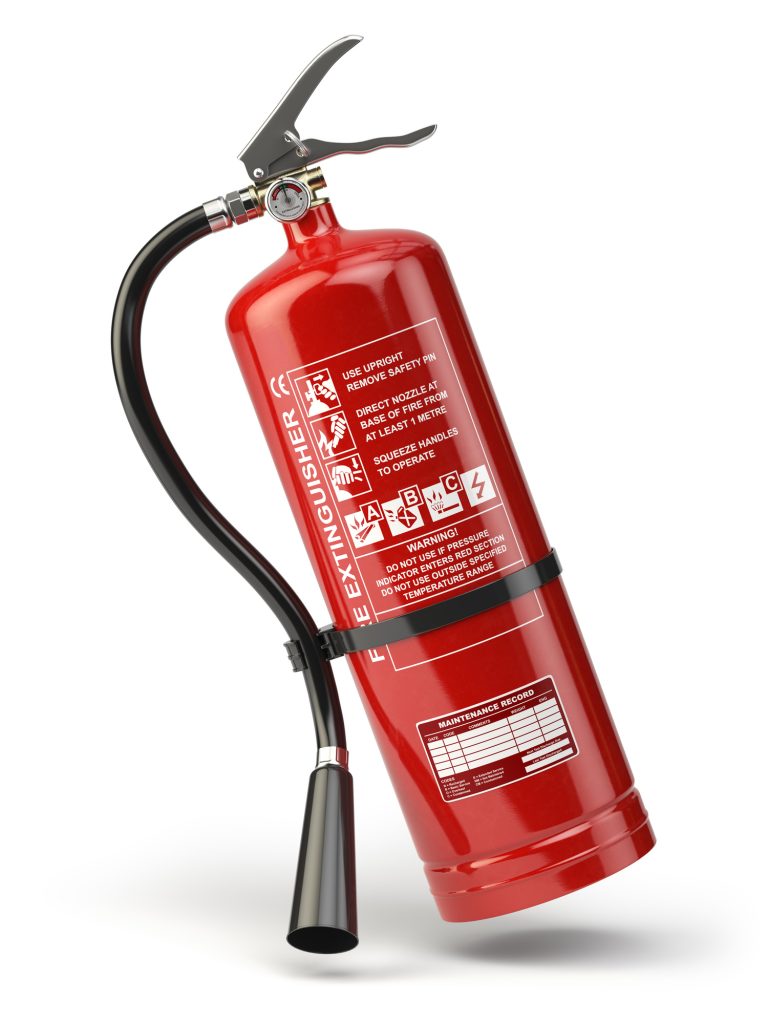 Fire extinguisher isolated on white background.